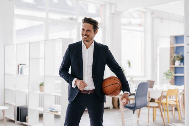 JU sport business student in an NCAA conference gym.